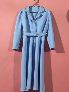 Blue Dress Midi Length