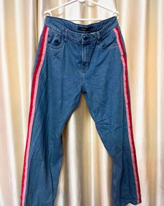 Vero ModaWide-Leg Jeans with Striped Taping