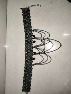 Black Lace &amp; Chain Choker