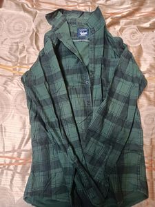 Green Cotton And Jean Shirt