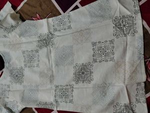 White Printed Kurta Short Size M ,S