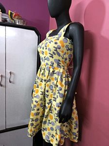 Yellow Circle Print Sundress