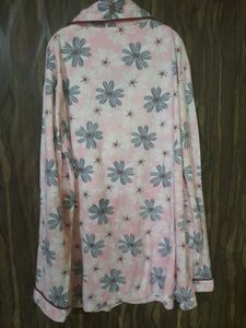 Flower Print Pink Cotton Blend Nightsuit 💗