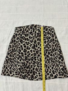 Mango Leopard Print Mini Skirt