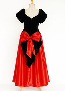 Red &amp; Black Velvet Dress