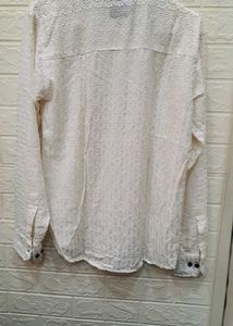 Textured Button-Down with Chickankari Work.