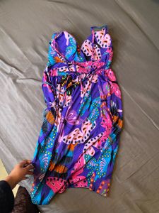 Colorful Butterfly Print padded dress