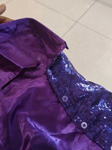 Purple Sequin Half Shirt