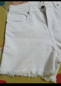 White Denim Shorts