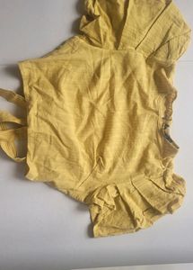 Yellow Cotton Crop Top