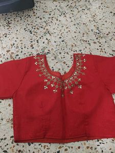 Red Embroidered Blouse