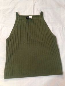 Olive Green Ribbed Tank Top