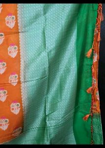 Orange Banarasi Saree