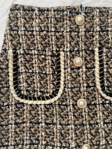 Y2K Tweed Skirt With Pearl Buttons 🫧