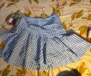 h&amp;m blue skirt