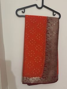 Elegant Orange Saree