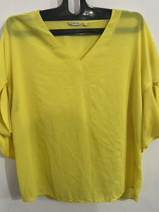 Yellow V-neck Top
