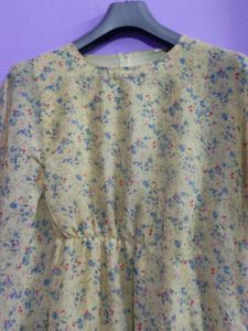 Stunning Yellow Kaftan Dress W Flower Print 4Girls