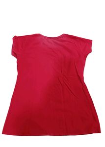 Women Pure Cotton Red Top