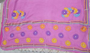 Pink Embroidered Dupatta