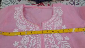 Pink Kurta With Chickenkari