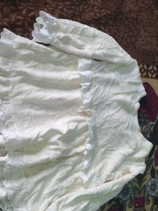 Ivory Lace Trimmed Top