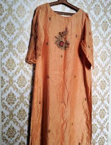 Elegant  Embroidered Party Wear Kurta Inner Attach