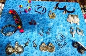 Bundle Of 12 Earnings Jhumka And 3 Multi Bracelet