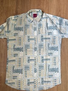 Off white Shirt With Blue Design