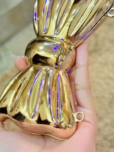 Golden Bow Shape Pearl Hand Bag