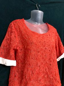 Orange High Low Top