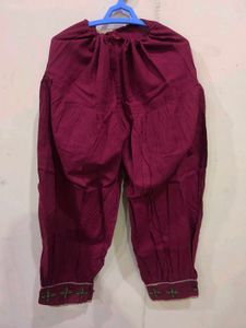 Maroon patiala with beads detailing