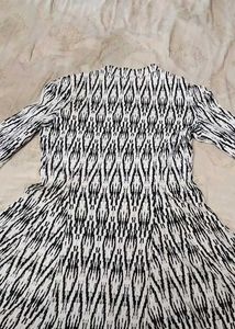 Patterned Black &amp; White Dress