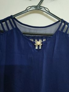Blue Top With Beautiful Back Design