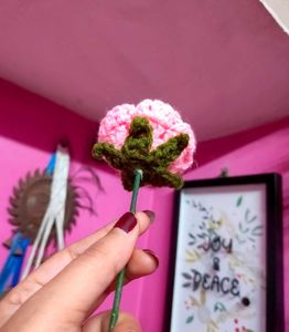 Crochet Pink Rose