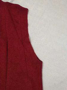 High Neck Red Top