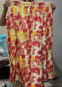 Floral Skirt With Shrug N Dupatta