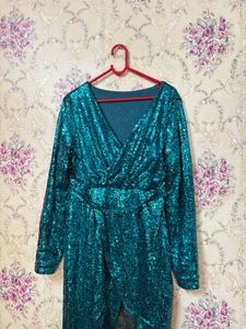 Sequin Emerald Green Party Dress