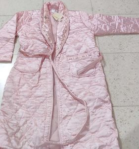 Bridal/Honeymoon pink quilted night robe