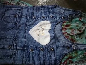 Denim Dress with Heart for girls