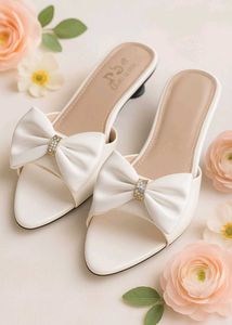 Elegant White Bow Sandals❤️🎀