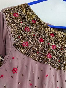 New Wedding Anarkali Dress Stone Work
