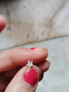 Pure Gold Earring Or Nosepin and Silver Rakhi