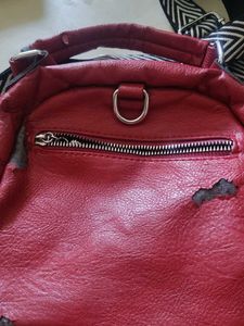 Red Embellished Sling Bag