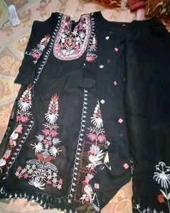 Embroidered Black Shalwar Kameez Suit