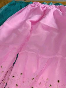 Pink Mirror Work Dress Material