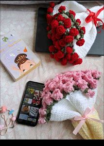 Crochet Blanket Flower Bouquet