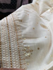 Golden Cream Colour Anaarkali Kurta.