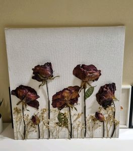 3D Real Rose Art on Canvas Board