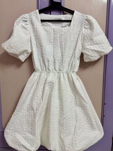 White Puff Sleeve Dress